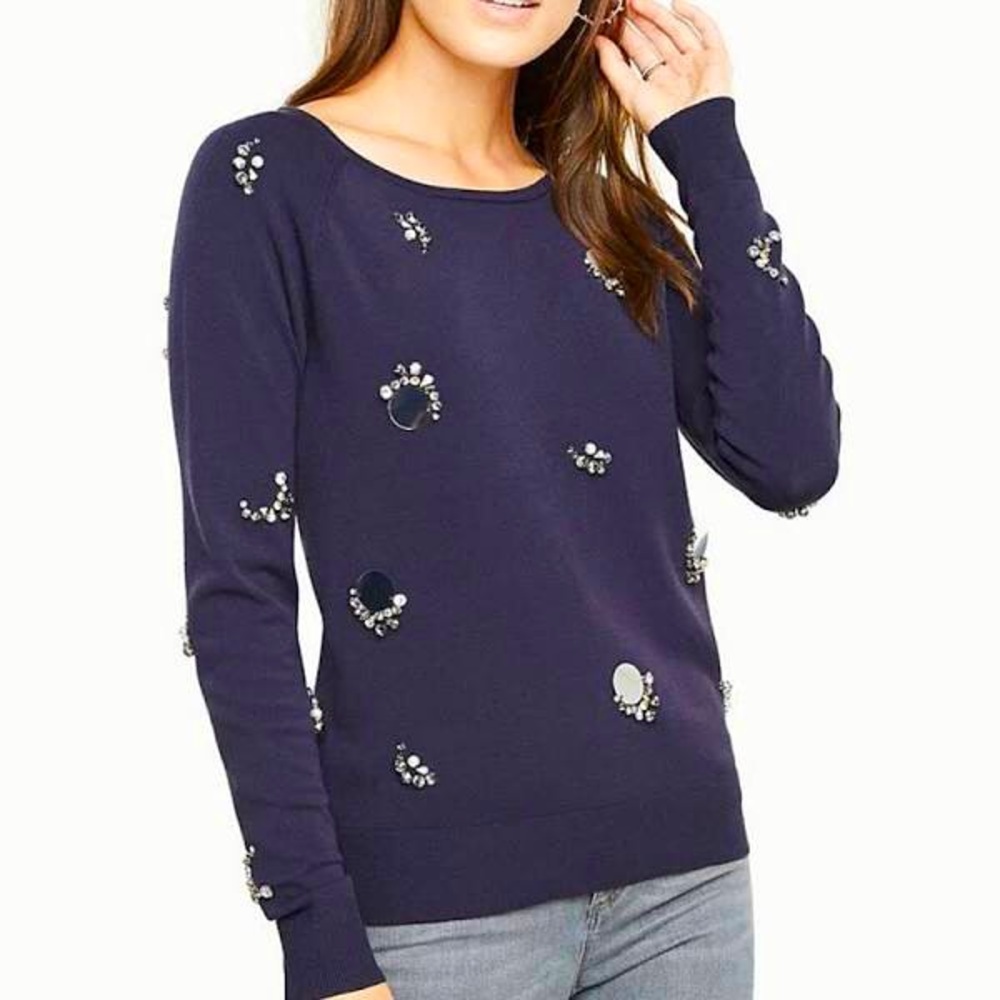 Ann Taylor 💎 embellished sweater top